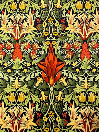 Отрез саржа (хлопок 100%) 1 пог. метр, Змееголовник New, Огненный